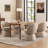 Modern Upholstered Dining Chair, Boucle Fabric Swivel Barrel Chair, Wingback Side Chair, Vanity Chair-1033634765