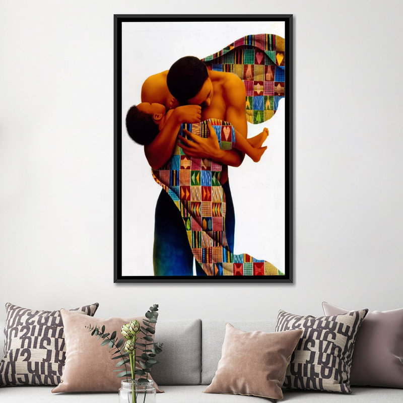 «Sheltering Love» par Keith Mallett - Impression sur toile tendue sur châssis, H 26 po x l 18 po x P 1,5 po, Pas de tapis