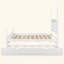 Structure de lit plateforme avec lit gigogne simple TG et 2 tiroirs de rangement, lit en bois classique avec tête de lit à broche-1309500883