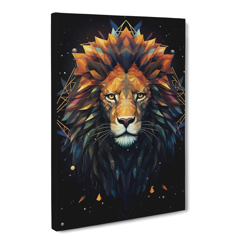 Leo Zodiac Geometric - No Frame Print, 60cm H x 40cm W x 3cm D