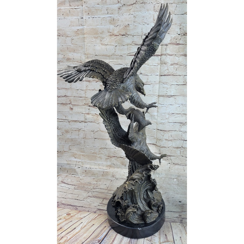 Fighting Eagles Birds Bronze Statue Sculpture Statue originale en marbre