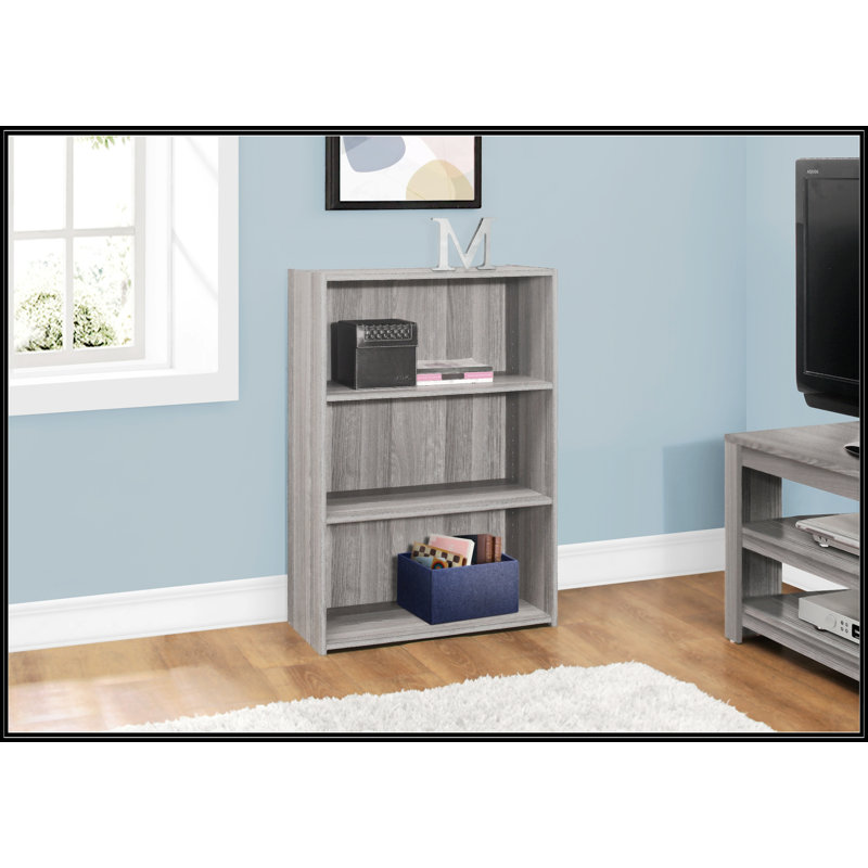 Bookshelf, Gray, (3 Shelves) 35.5"H x 24.75"W x 11.75"D