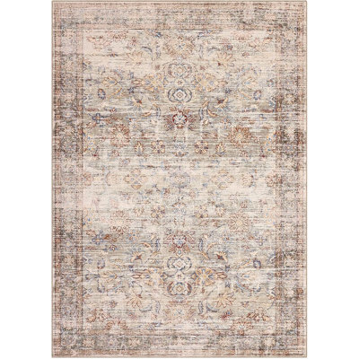2x6 Runner Hallway Rug Machine Wash Non-Slip Enrteway Laundry Room Rug Throw Low-Plie Vintage Mat Distressed Carpet for Kitchen Bathroom Red Borwn