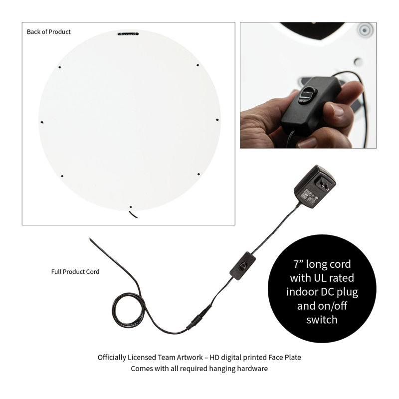 William & Mary Round LED Wall Decor with Backlighting