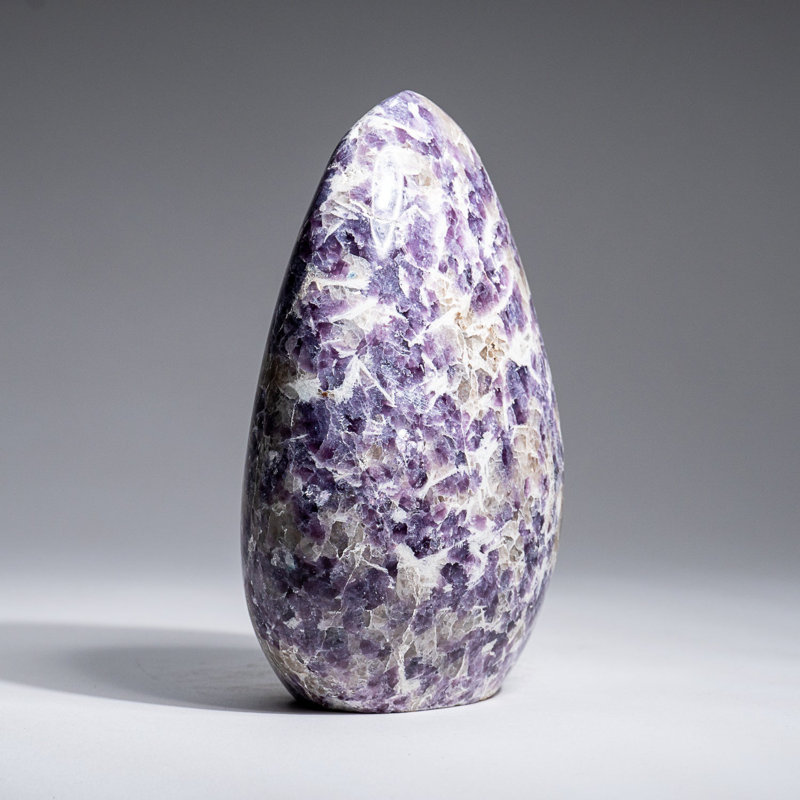 Genuine Polished Lepidolite Freeform (2.2 Lbs), 5" H x 3.5" W x 2" D, Purple/Beige