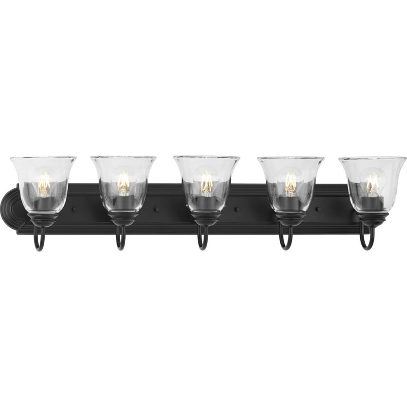Éclairage pour salle de bain 5 lumières transitionnel, Noir