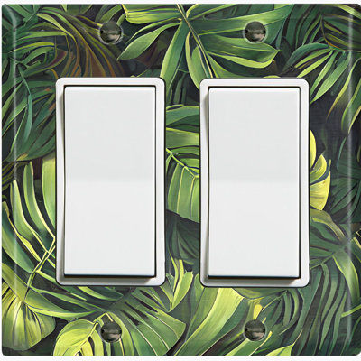 Green Jungle Plant Leaves Nature Themed 2 - Gang Rocker Standard Wall Plate