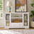 Large Sideboard Buffet Cabinet with Glass Doors and Adjustable Shelves