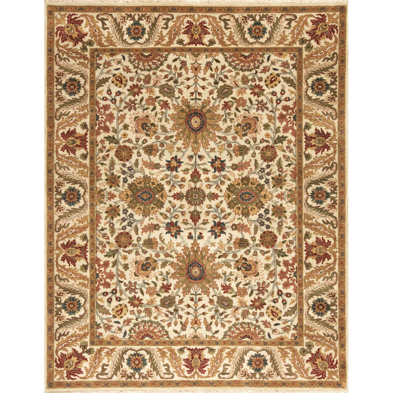 Mahal Hand Knotted Wool Area Rug, Rectangle 6' x 9'