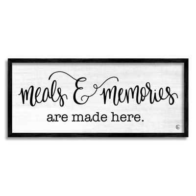 Stupell Industries Meals & Memories Kitchen By Fearfully Made Creations - Floater Frame Print On Canvas In Midnight Black Framed Giclee