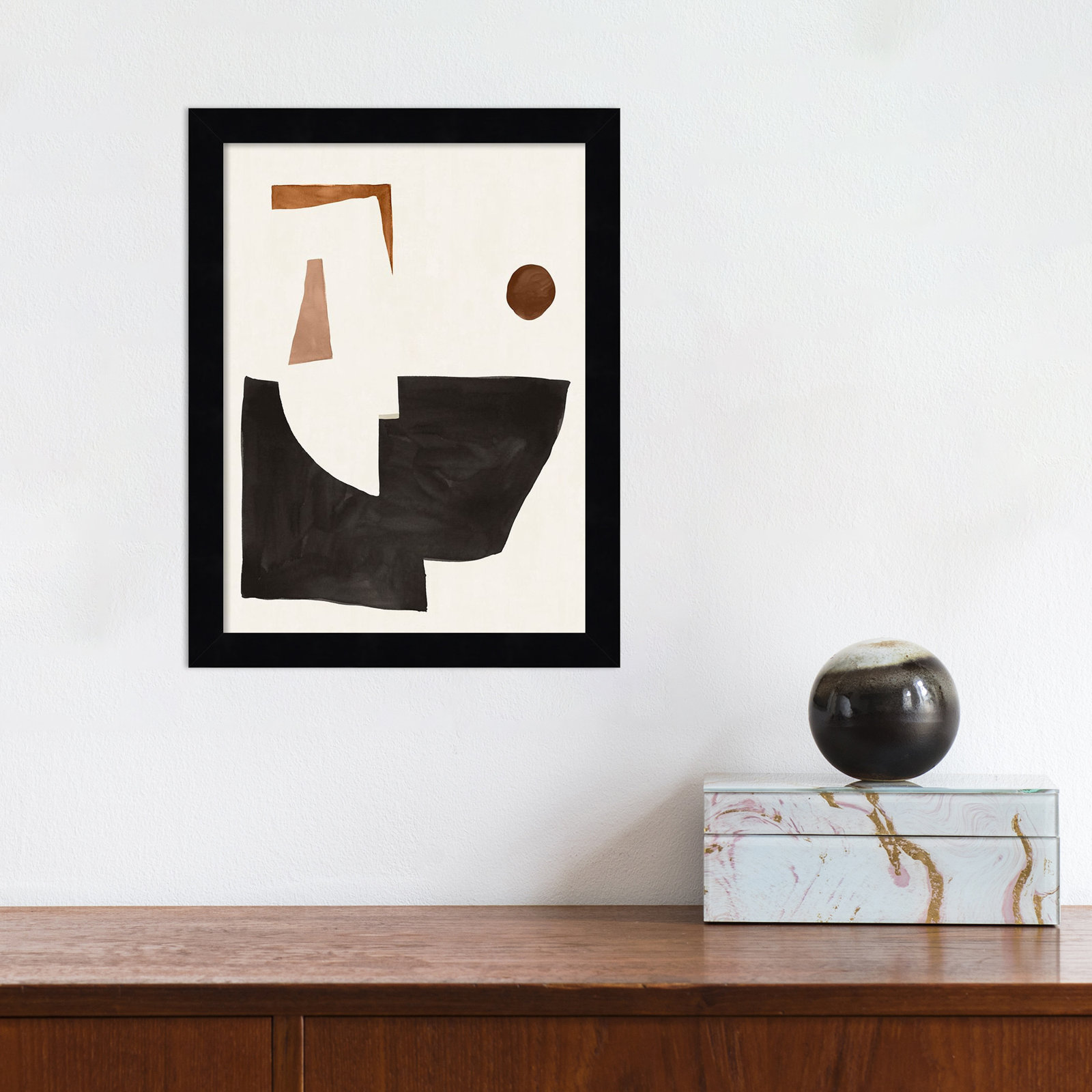 Blockway II Print by Sozi, 10" W x 13" H, Black