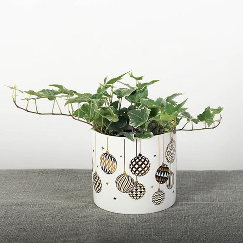 Pot de fleurs à motifs de Noël