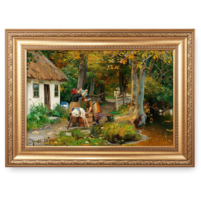 «Washing Day» par Peder Mork Monsted, reproduction d'art encadrée The World, reproductions d'art classique