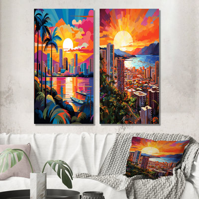 «City Maui Popart», 2 pièces sur toile