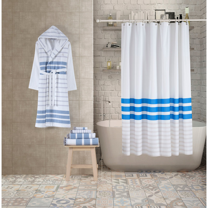 Rideau de douche Brooks Brothers, Bleu