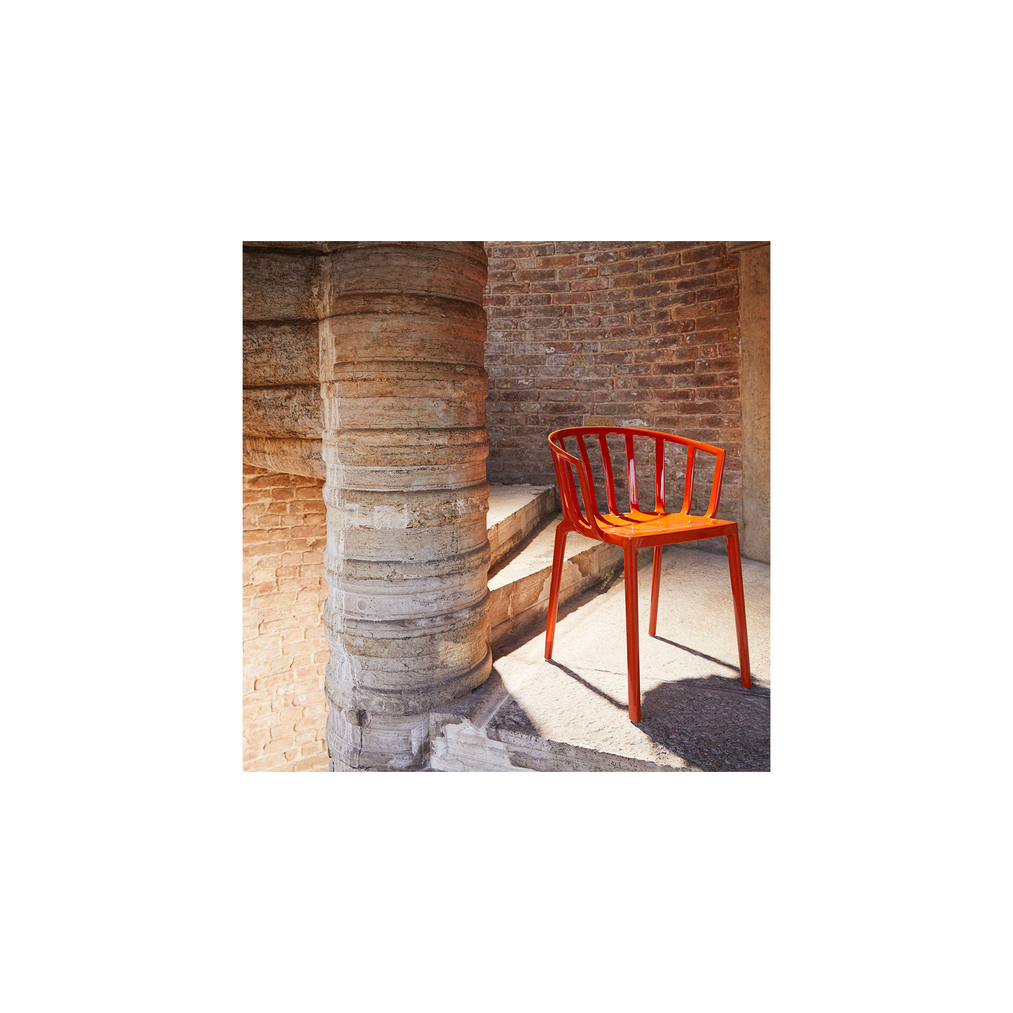 Venice Premium All-Weather Wicker Outdoor Stacking Dining Armchair, Russet