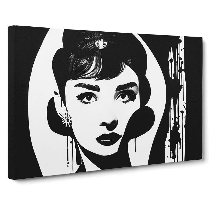 Audrey Hepburn Monochrome Vol.3 - Wrapped Canvas Print, 35cm H x 50cm W