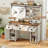 Azraf 47.2"W Farmhouse Large Vanity Dressing Makeup Table with 5 Drawers-1315028945