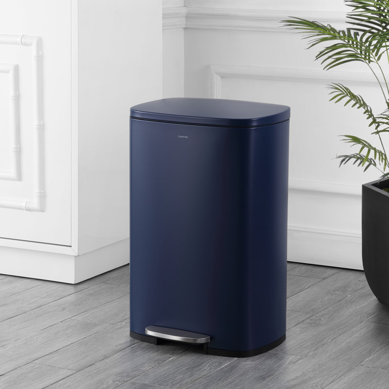 Steel Step On Kitchen Trash Can - 13.2 Gallons, Denim Blue