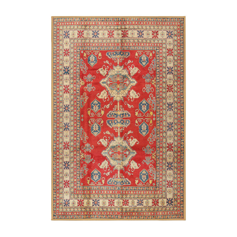Tapis brun/noir/crème traditionnel, Rectangle 5 pi x 7 pi