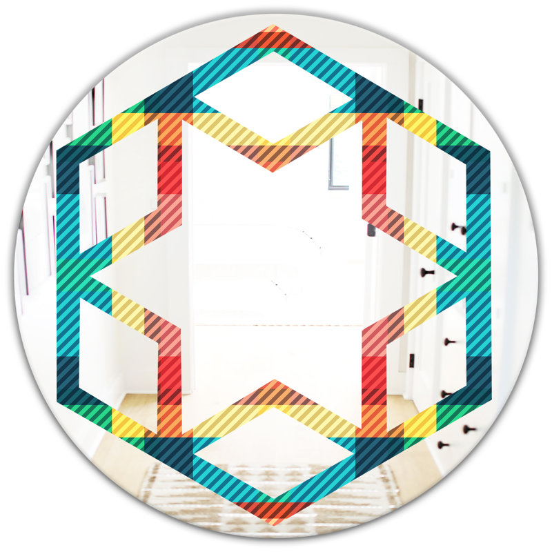 Miroir mural Hexagon Star Tartan, H 23,6 po x l 23,6 po