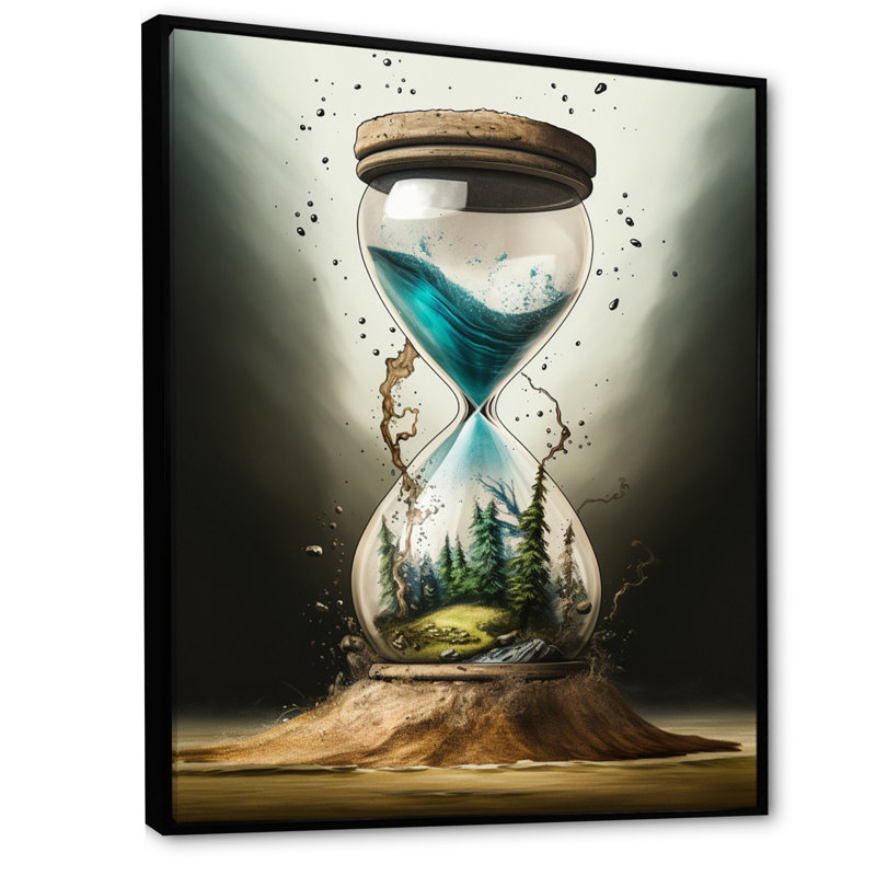 «Hyperceal Hour Glass III», reproduction sur toile encadrée, Cadre flottant noir, L 12 po x H 20 po