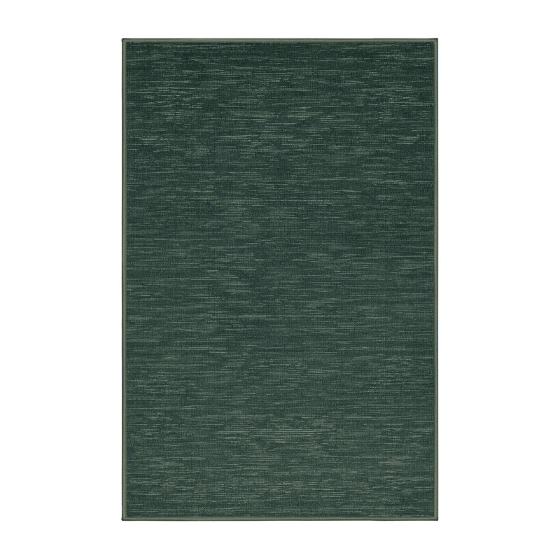 Machine Washable Solid Green Area Rug, Rectangle 4pi x 6 pi