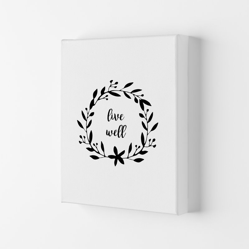 Live Well Illustration - Print, 59.4cm H x 42cm W x 4cm D, Wrapped Canvas