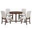 Ensemble de salle à manger 5 pièces avec table ronde extensible et chaises rembourrées Retro-130154560