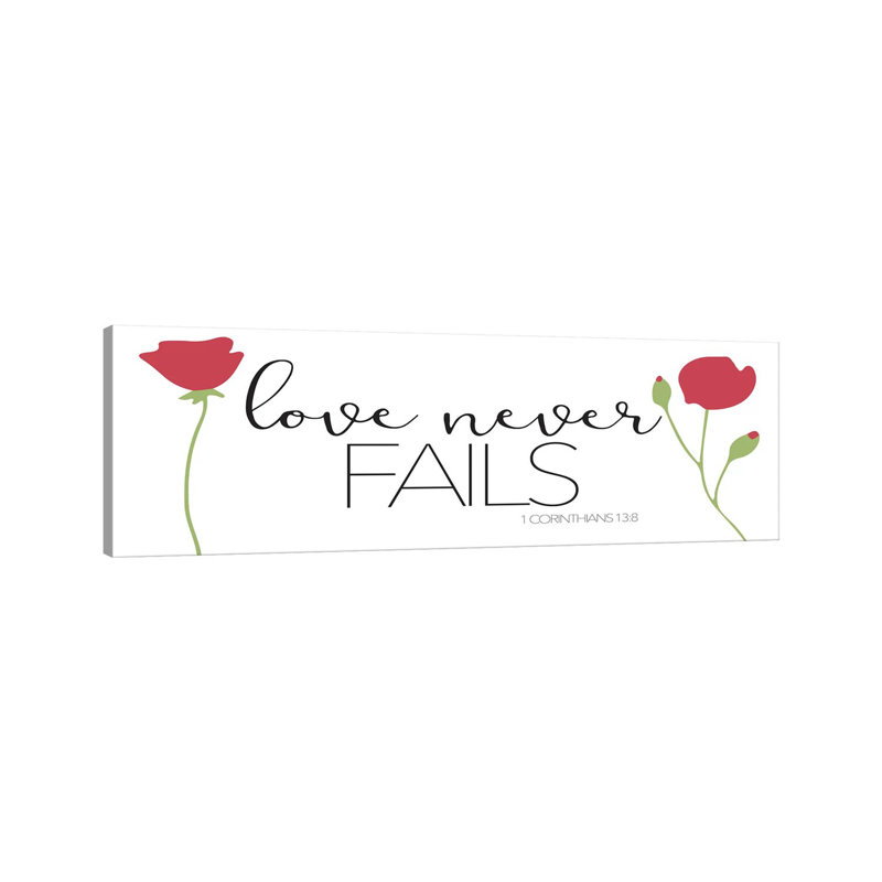 Love Never Fails by Mlli Villa - Panoramic Print on Canvas, 50.8cm H x 152.4cm W x 1.91cm D, Wrapped Canvas