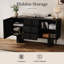 Buffet 63 "en bois cannelé avec bord incurvé et 3 tiroirs-1062661073
