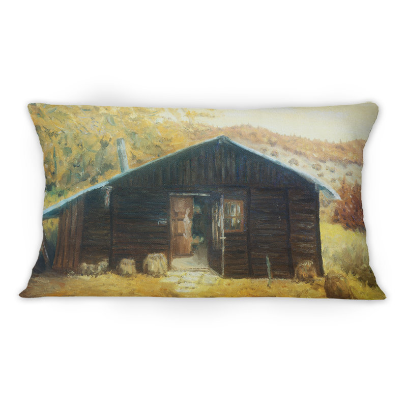 Coussin en bois dans une forêt dans les montagnes - Coussin décoratif Cabin & Lodge