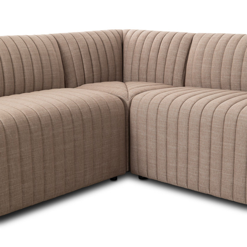 Augustine Modular Sectional, 31.5" H x 100" W x 66.5" D, Crypton Nomad Taupe Polyester Blend