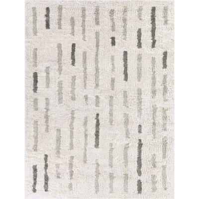 Lysander Beige Organic Modern Stripes Area Rug