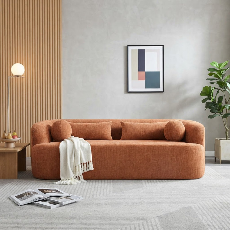 Upholstered 86 Sofa, Orange
