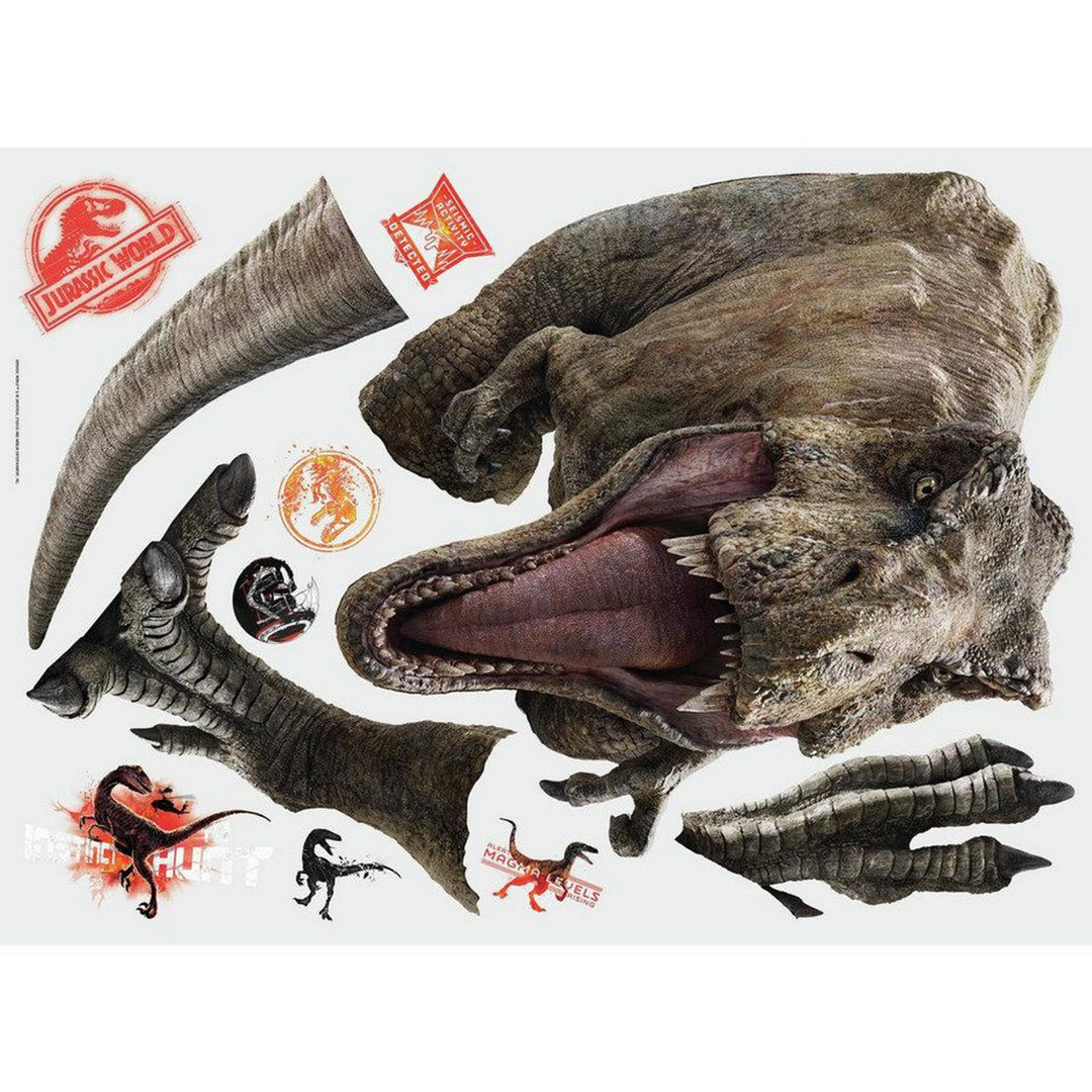 Jurassic World Fallen Kingdom T-Rex Giant Peel and Stick Wall Decals by RoomMates Room Mates