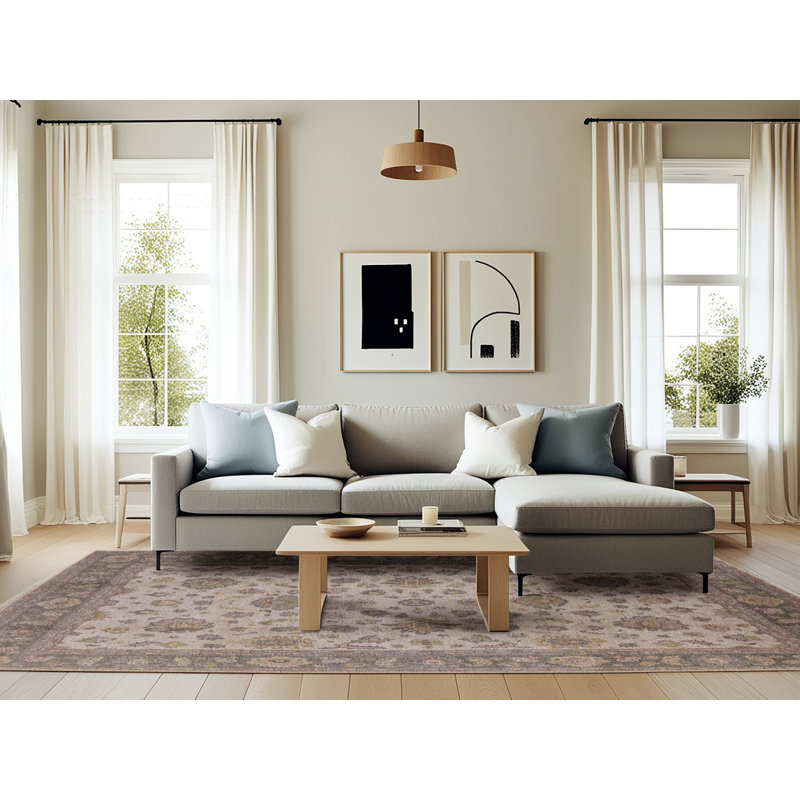 Tapis oriental beige Tatti, Rectangle 6 pi x 9 pi