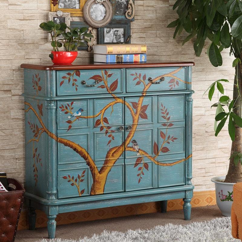 Banc de rangement bleu en bois manufacturé, H 39,37 po x l 39,37 po x P 13,39 po
