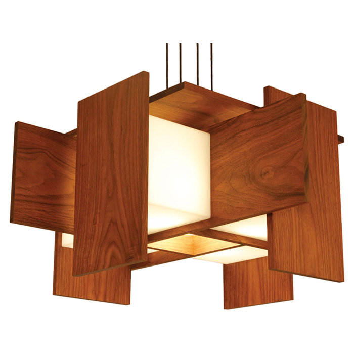 Muto 5 - Light LED Unique/Statement Pendant, Dark Stained Walnut, 2700K (Dry)