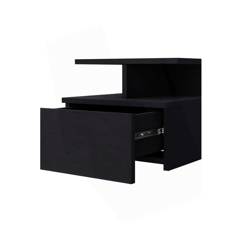 Augusta Floating Nightstand With 2-Tier Shelf And 1-Drawer