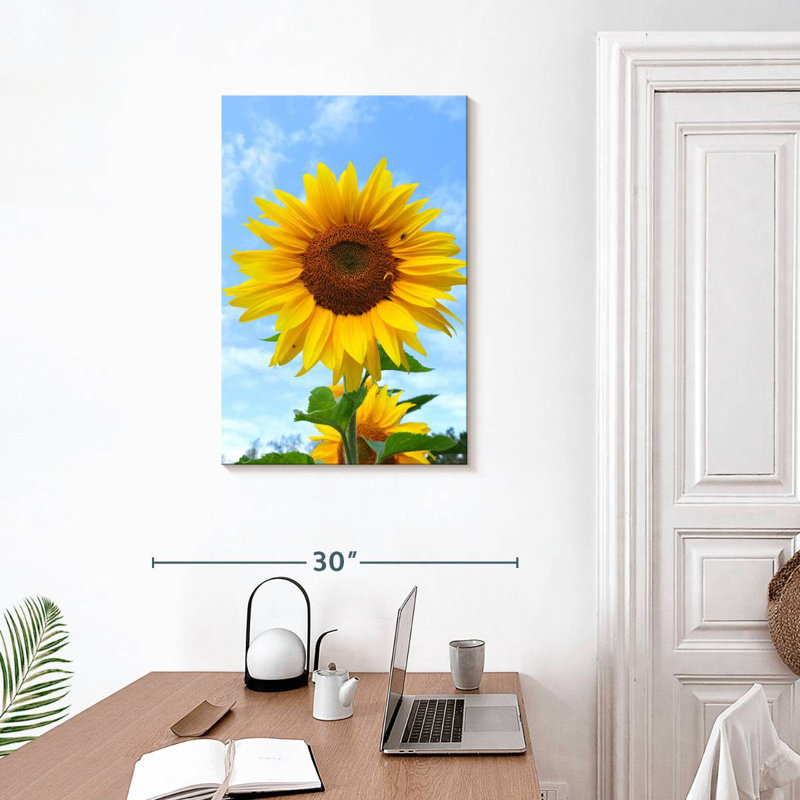 Harnek tournesol en fleurs, H 30 po x l 20 po