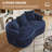 Curved Modern Boneless Loveseat,Chenille Sofa Couch-1677008941