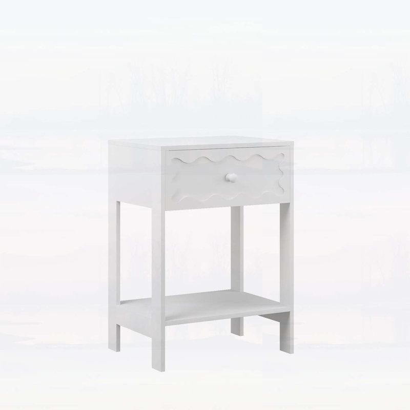 Modern Wave Pattern End Table for Small Spaces
