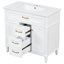 Meuble-lavabo 36 po avec lavabo, meuble autoportant noir avec cuve en céramique, cadre en bois aggloméré et en bois massif, tiroir supérieur rabattable, portes à fermeture en douceur, 2 tiroirs de rangement-1217368404