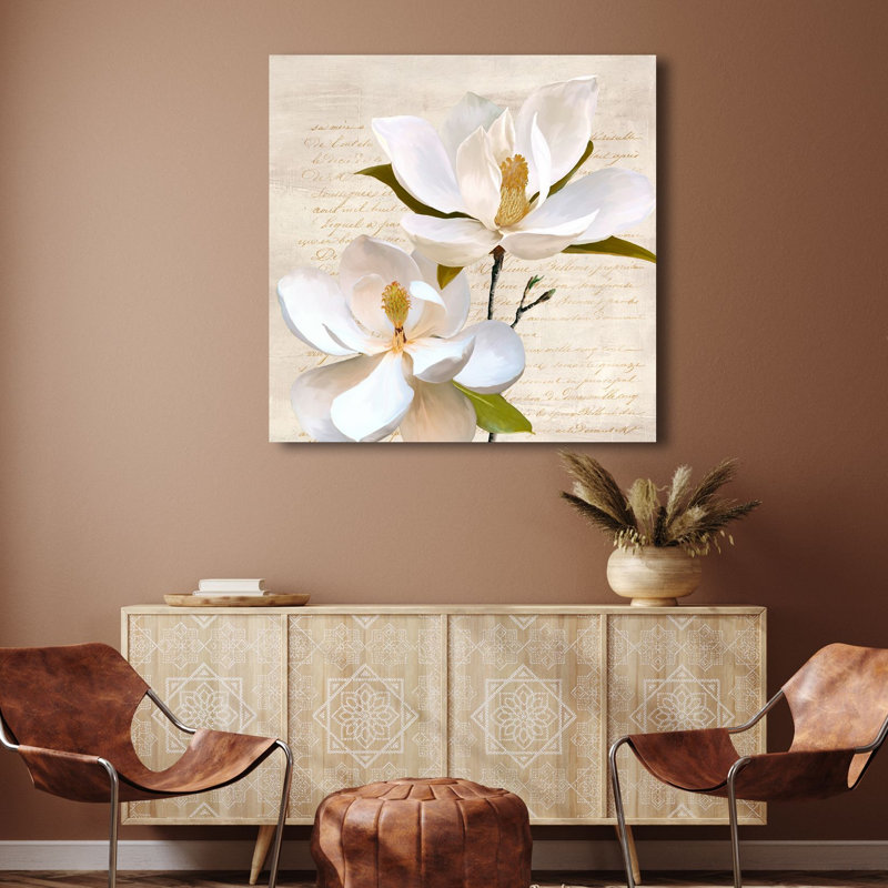 Ivory Magnolia II - Wrapped Canvas Print, 70cm H x 70cm W x 4cm D
