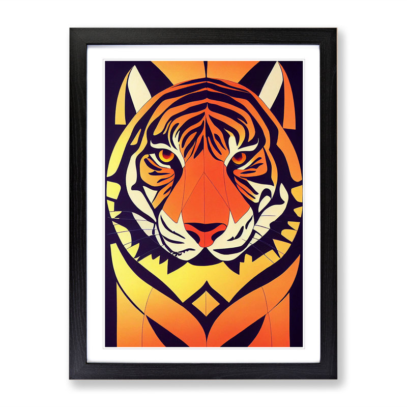 Tiger No.1 Abstract - Framed Print, Black Framed