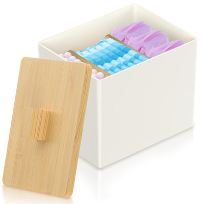 Ensemble de règles, boîte de rangement pour tampons et tampons, organisateur d'hygiène féminine (blanc)