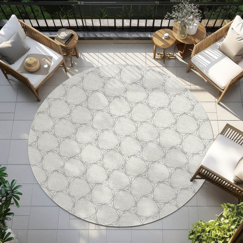  Chayden Area Rug with Non-Slip Backing, Round 8'