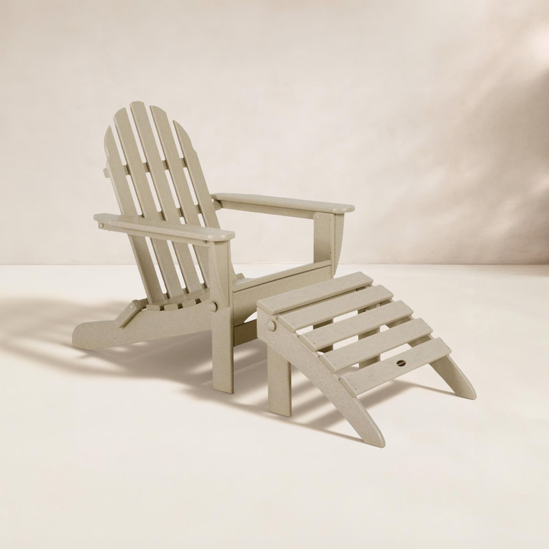 POLYWOOD Classic Adirondack 2-Piece Set, Sand