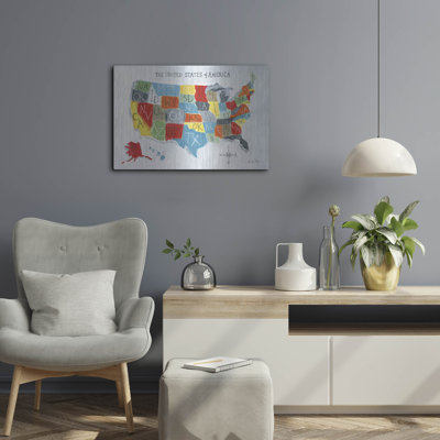  «Us Map» par Farida Zaman, art mural en métal